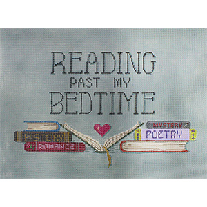 Reading Past My Bedtime - Stitch Painted Needlepoint Canvas from Sandra Gilmore