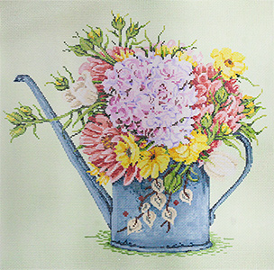 Country Flower - Stitch Painted Needlepoint Canvas from Sandra Gilmore