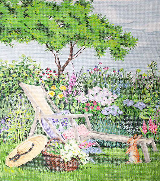 Ahh, Paradise - Stitch Painted Needlepoint Canvas from Sandra Gilmore