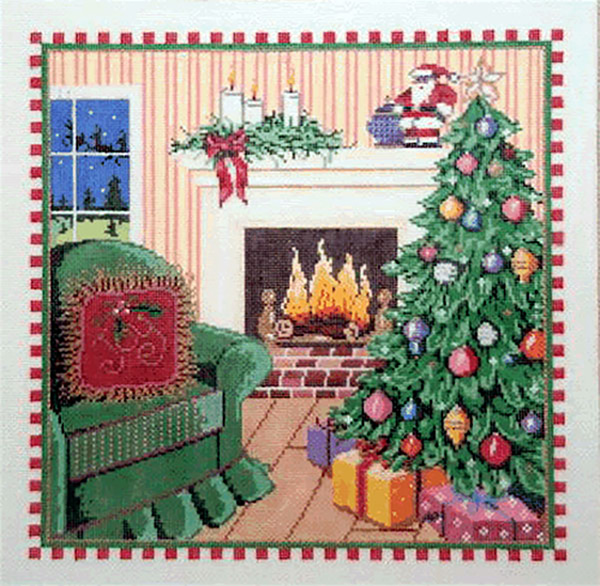 Christmas Eve - Stitch Painted Needlepoint Canvas from Sandra Gilmore