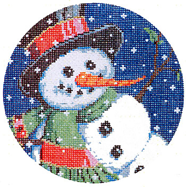 Frosty - Stitch Painted Needlepoint Canvas from Sandra Gilmore
