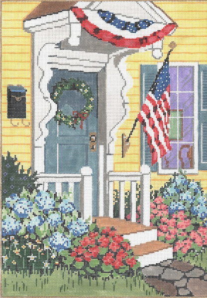 Patriotic - Stitch Painted Needlepoint Canvas from Sandra Gilmore