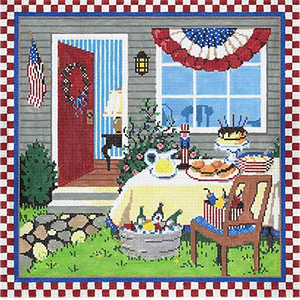 The Fourth - Stitch Painted Needlepoint Canvas from Sandra Gilmore