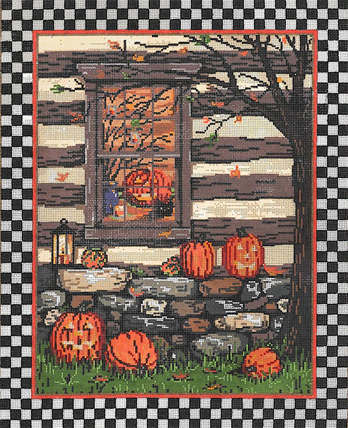 Autumn Breeze - Stitch Painted Needlepoint Canvas from Sandra Gilmore