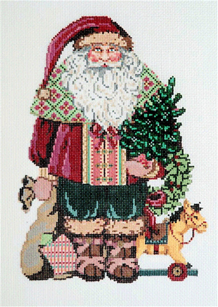 Klaus - Stitch Painted Needlepoint Canvas from Sandra Gilmore
