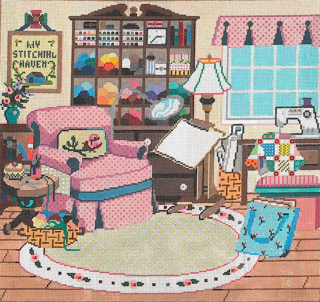 Stitching Haven - Stitch Painted Needlepoint Canvas from Sandra Gilmore