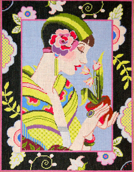 Camille - Stitch Painted Needlepoint Canvas from Sandra Gilmore