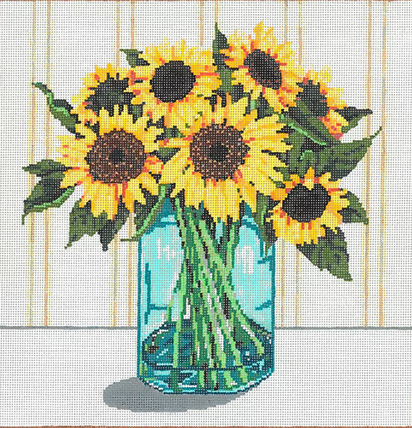 Bright Eyes - Stitch Painted Needlepoint Canvas from Sandra Gilmore