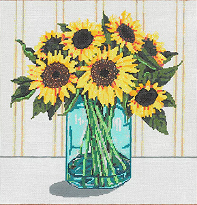 Bright Eyes - Stitch Painted Needlepoint Canvas from Sandra Gilmore