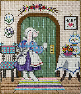 Who's There? - Stitch Painted Needlepoint Canvas from Sandra Gilmore