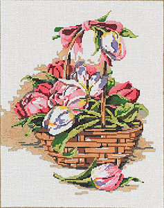Tisket - Stitch Painted Needlepoint Canvas from Sandra Gilmore