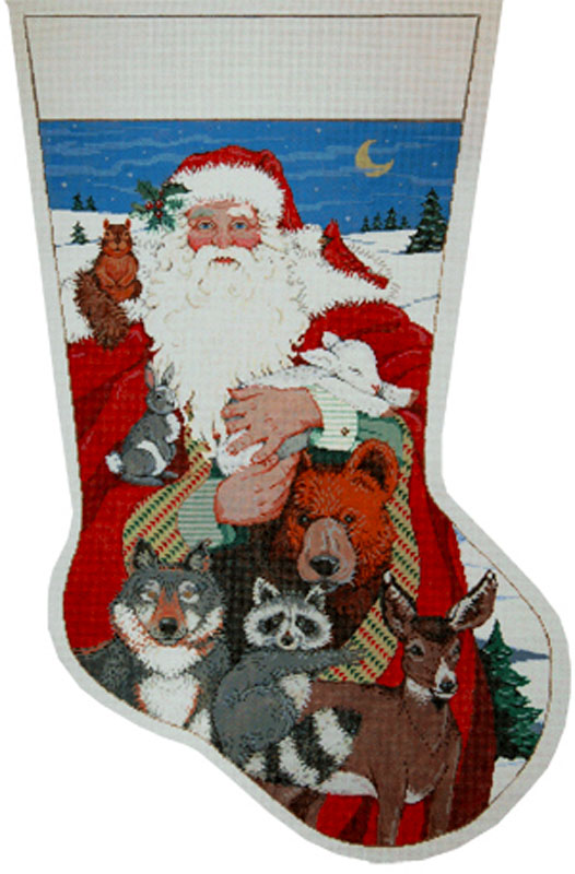 Needlepoint Stocking Kit, Santa Needlepoint Stocking Kit, Santa Claus Stocking  Kit, Vintage Needlepoint Stocking Kit, Old St. Nick Stocking 