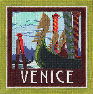 Venice - Stitch Painted Needlepoint Canvas from Sandra Gilmore