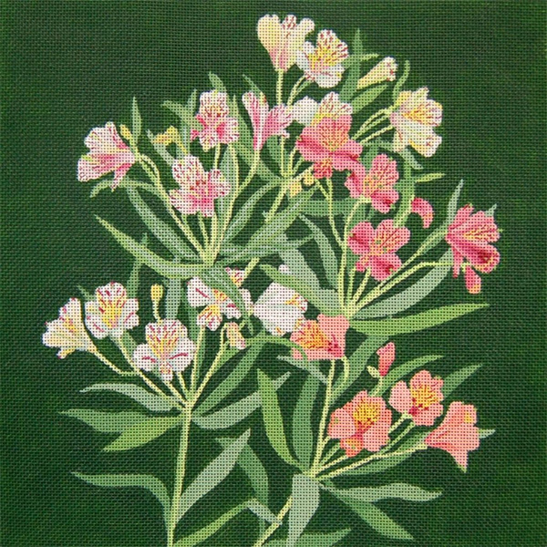 Giant Alstroemeria - Hand Painted Needlepoint Canvas from dede's Needleworks