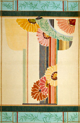 Floral Kimono Tapestry - Hand Painted Needlepoint Canvas by Joy Juarez