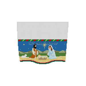 Susan Roberts Needlepoint Designs - Hand-painted Christmas Stocking Topper - Nativity