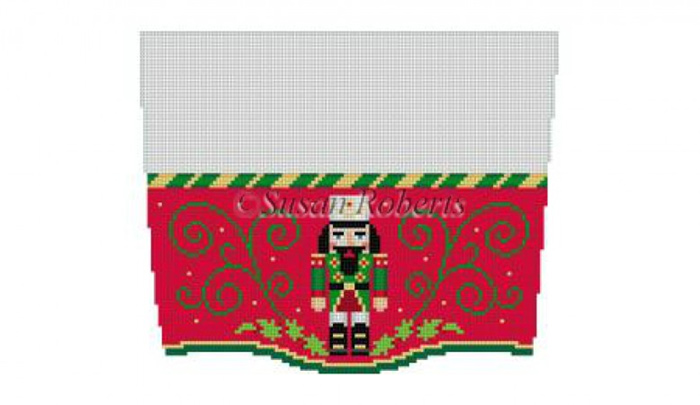 Susan Roberts Needlepoint Designs - Hand-painted Christmas Stocking Topper - Nutcracker