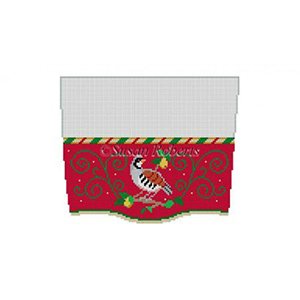 Susan Roberts Needlepoint Designs - Hand-painted Christmas Stocking Topper - Partridge