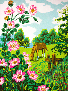 Margot Creations de Paris Needlepoint Colt in the Pasture