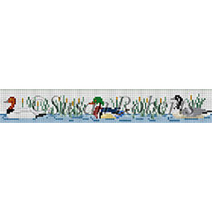 Susan Roberts Needlepoint Belt Canvas - Ducks in Reeds