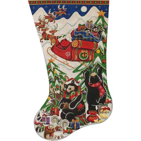 Stowe Aways Hand Painted Stocking Canvas from Rebecca Wood
