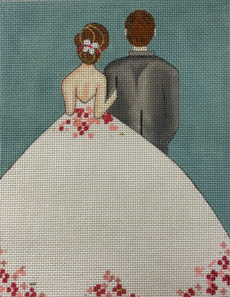 Just Married Hand-painted Needlepoint Canvas