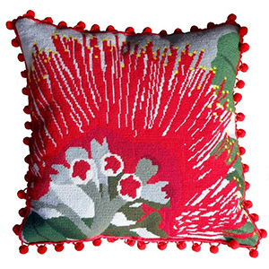 Pohutukawa Flower Needlepoint Cushion Kit - Product of New Zealand