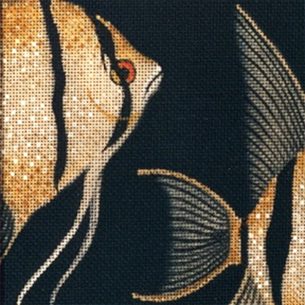Leigh Designs - Hand-painted Needlepoint Canvases - Tropical Fish - Angel Fish Coaster