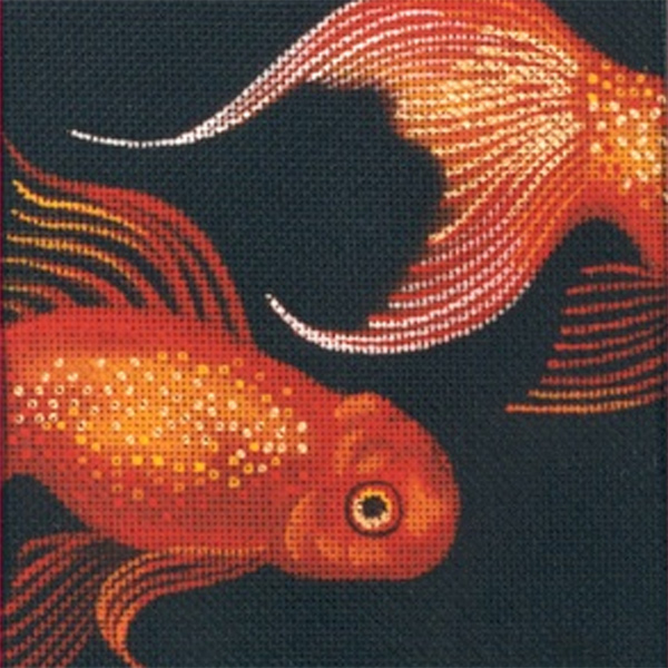 Leigh Designs - Hand-painted Needlepoint Canvases - Tropical Fish - Oranda Coaster