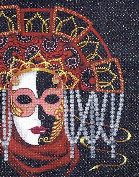 Leigh Designs - Hand-painted Needlepoint Canvases - Sienna Mask