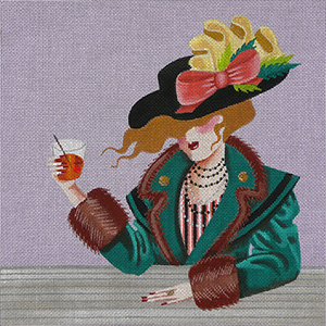 Leigh Designs - Hand-painted Needlepoint Canvases - Floozies - Bourbon Bette