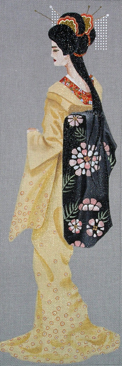 Leigh Designs - Hand-painted Needlepoint Canvases - Geishas - Nara
