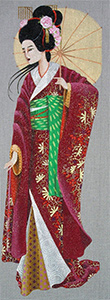 Leigh Designs - Hand-painted Needlepoint Canvases - Geishas - Choko