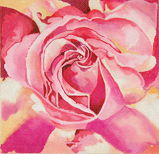 Peace Rose Pillow - Hand Painted Needlepoint Canvas by Joy Juarez