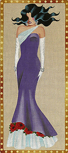 Leigh Designs - Hand-painted Needlepoint Canvases - Femme Fatale Collection - Raven
