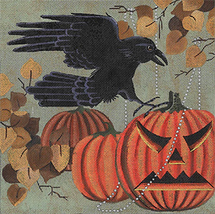Leigh Designs - Hand-painted Needlepoint Canvases - Old Crows - Squashed