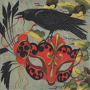 Leigh Designs - Hand-painted Needlepoint Canvases - Old Crows - Unmasked