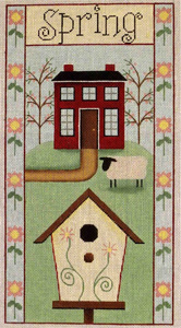 Spring Folk Banner Hand Painted Canvas from Rebecca Wood