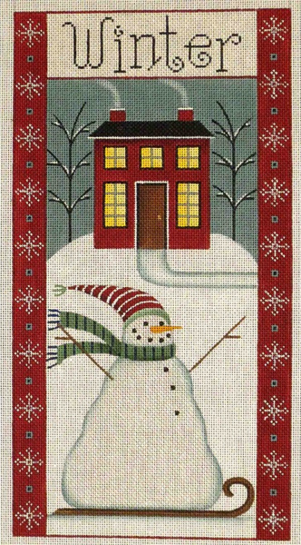 Winter Folk Banner Hand Painted Canvas from Rebecca Wood