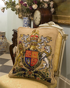 Royal Coat of Arms Needlepoint Cushion Kit from The Purple Tree Collection
