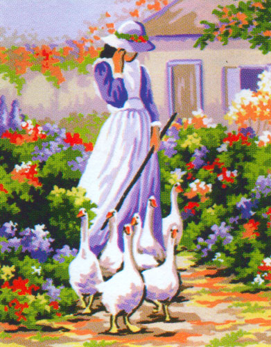 The Goose Girl  - Collection d'Art Needlepoint Canvas