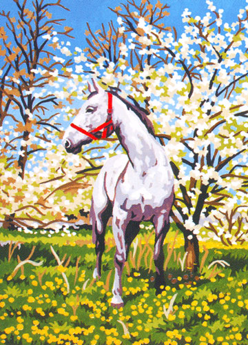 Camouflaged Among the Blossoms  - Collection d'Art Needlepoint Canvas
