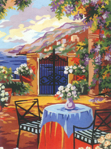 On the Terrace  - Collection d'Art Needlepoint Canvas