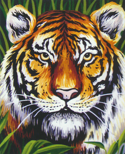 Tiger Portrait  - Collection d'Art Needlepoint Canvas