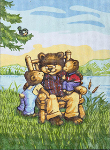 Grandpa Bear & Cubs  - Collection d'Art Needlepoint Canvas