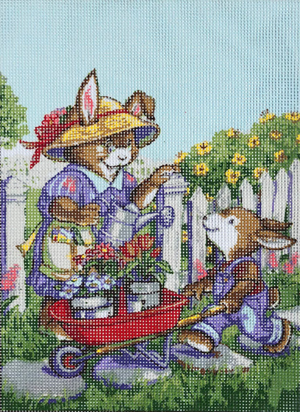 Mrs. Rabbit's Garden Helper  - Collection d'Art Needlepoint Canvas