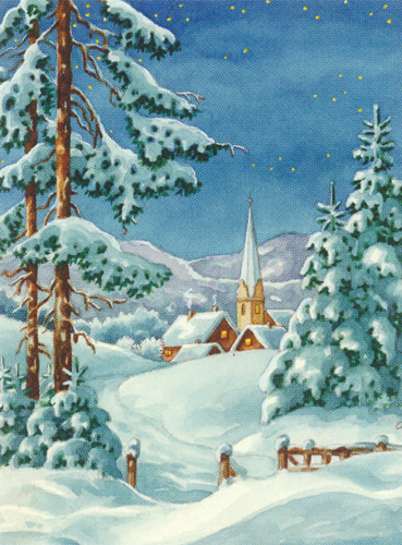 Snow Chapel  - Collection d'Art Needlepoint Canvas