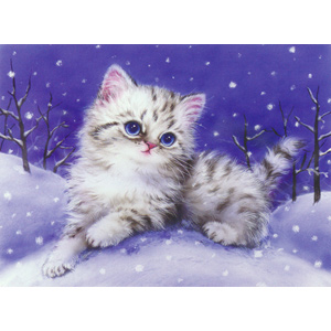 Kitten in the Snow  - Collection d'Art Needlepoint Canvas