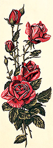 Margot Creations de Paris Needlepoint (Rose Rouge) Red Roses Small Canvas