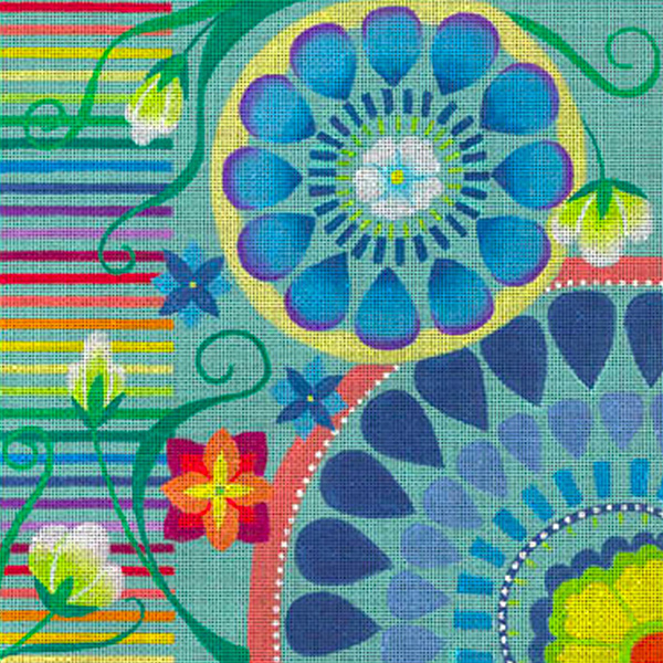 Leigh Designs - Hand-painted Needlepoint Canvases - Guadalajara Collection - Rotonda